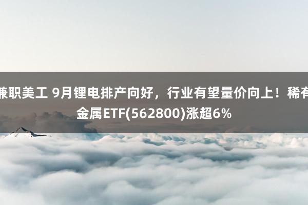 兼职美工 9月锂电排产向好，行业有望量价向上！稀有金属ETF(562800)涨超6%